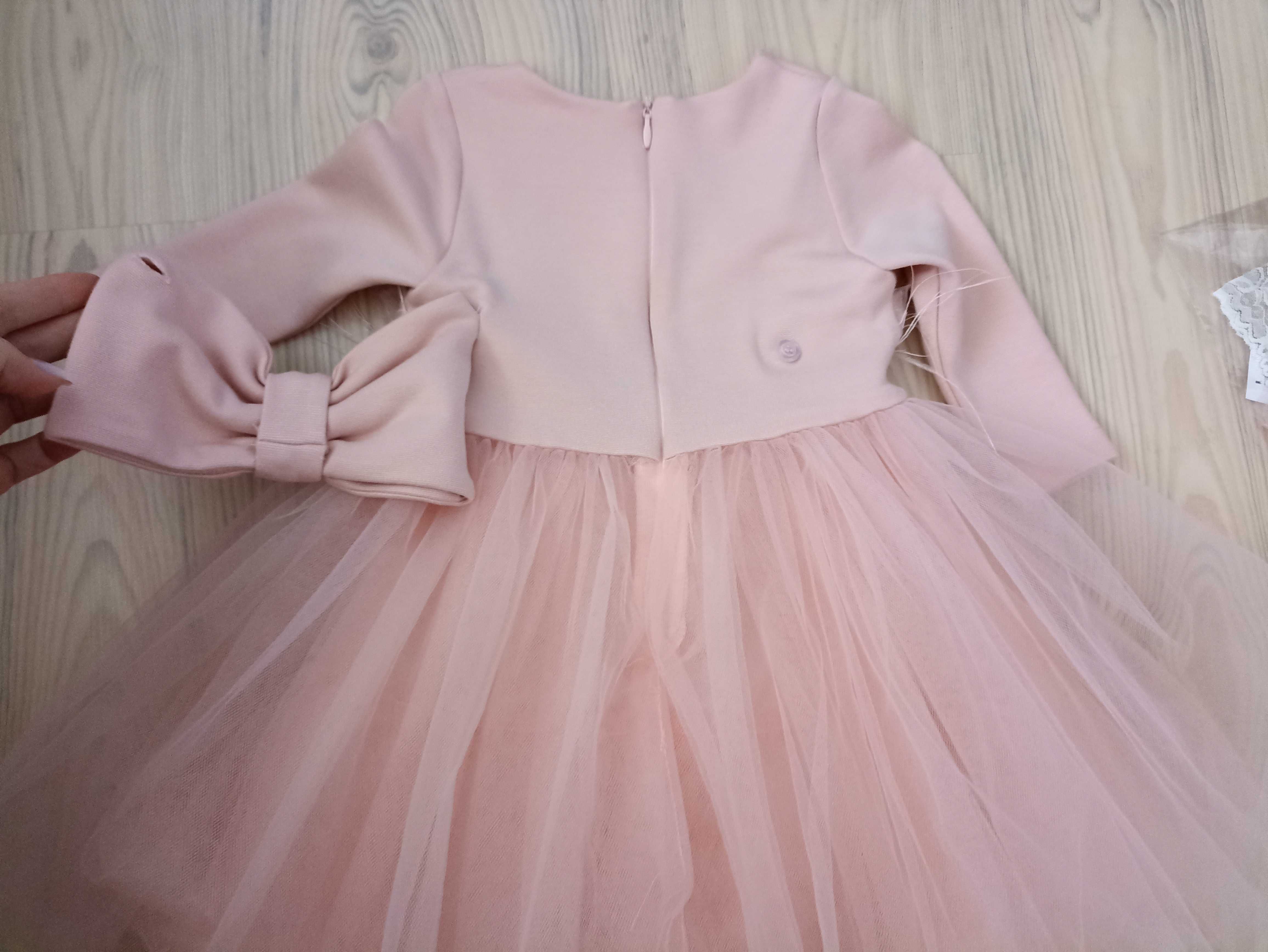 Розова рокля с дълъг ръкав 80 размер Contrast