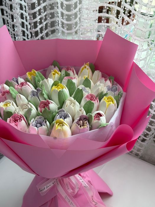 Зефирный букеты сладкий букет Сьедобный букет Подарок Банбоньерки