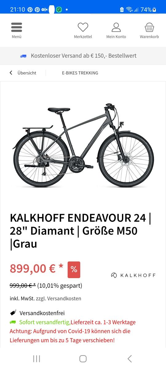 Bicicletă Kalkhoff Endeavour Diamant M50