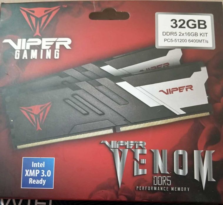 32GB, DDR5, Patriot VIPER VENOM 2x16, 6400 mhz, CL 32