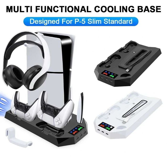 Stand consola cu racire si USB dock incarcare manete PlayStation 5 PS5