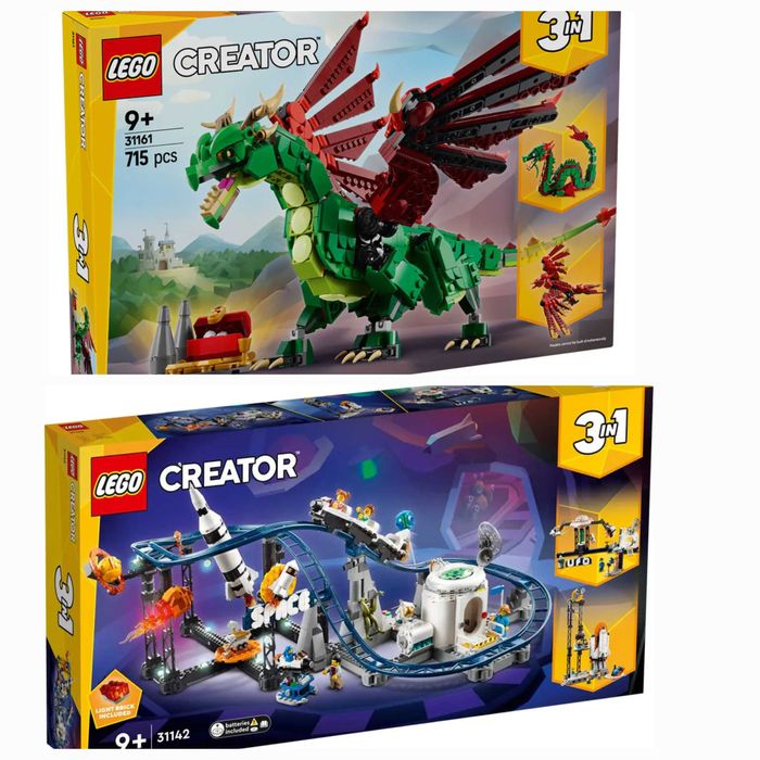Lego Creator 3 в 1 - Средновековен дракон (31161) и Космическо влакче