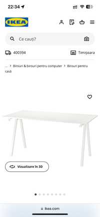 Birou Trotten Ikea alb 160x80 cm