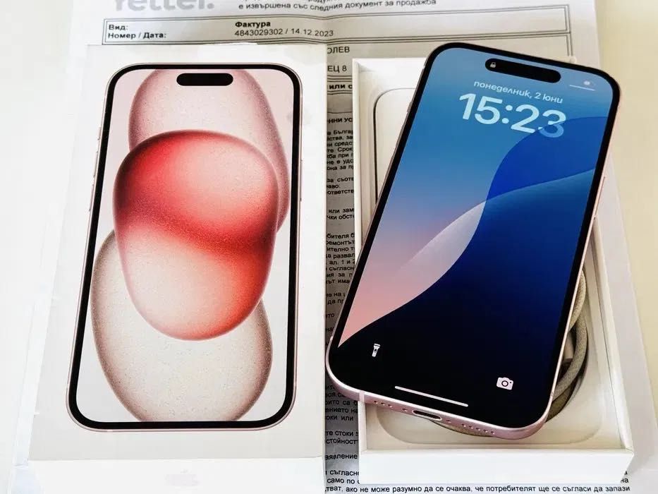 Iphone 15 128GB Pink Отличен! Гаранция Гаранция