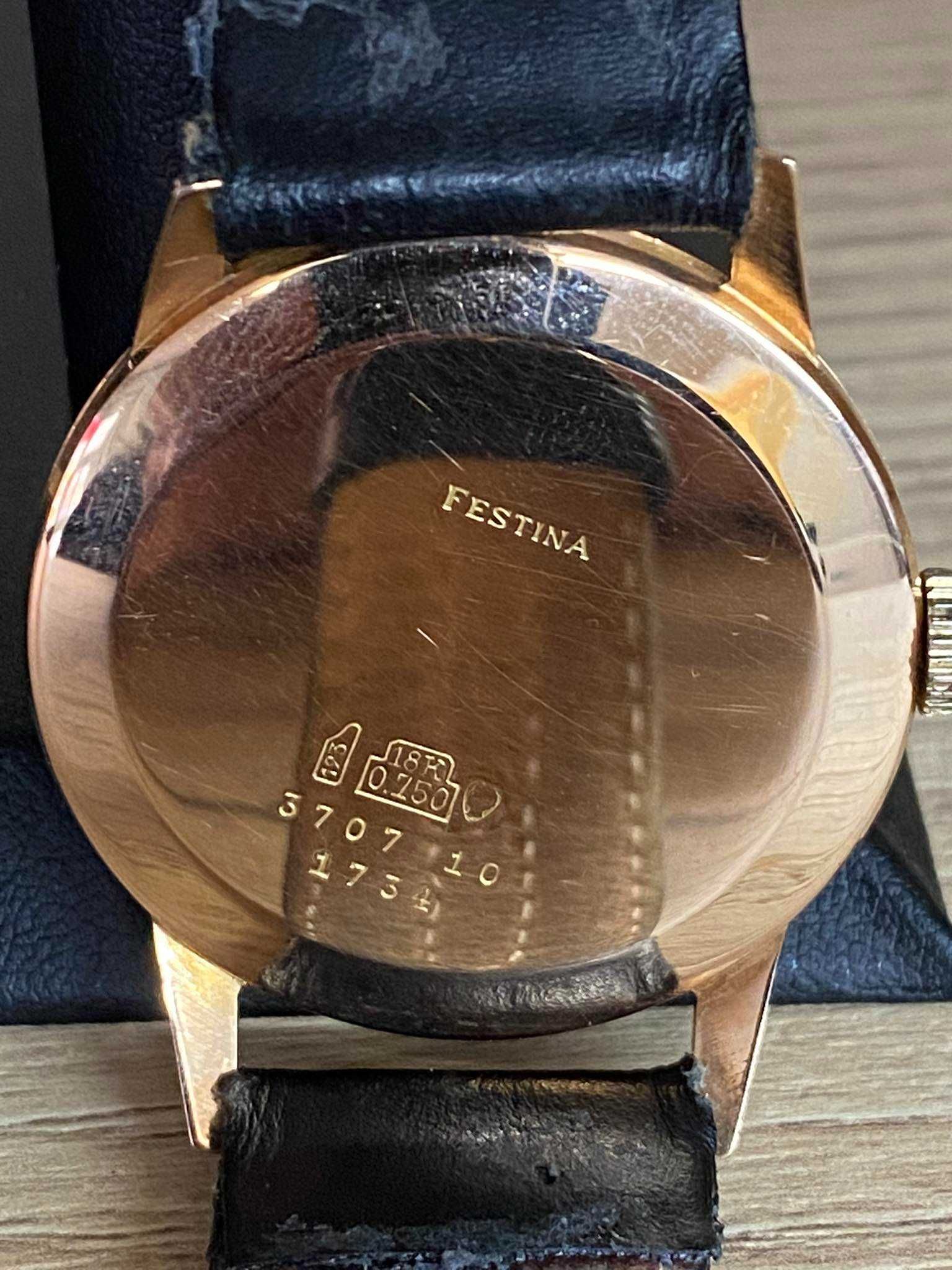 Златен часовник FESTINA 21 RUBIS ANTI-CHOC 18k GOLD / Механичен
