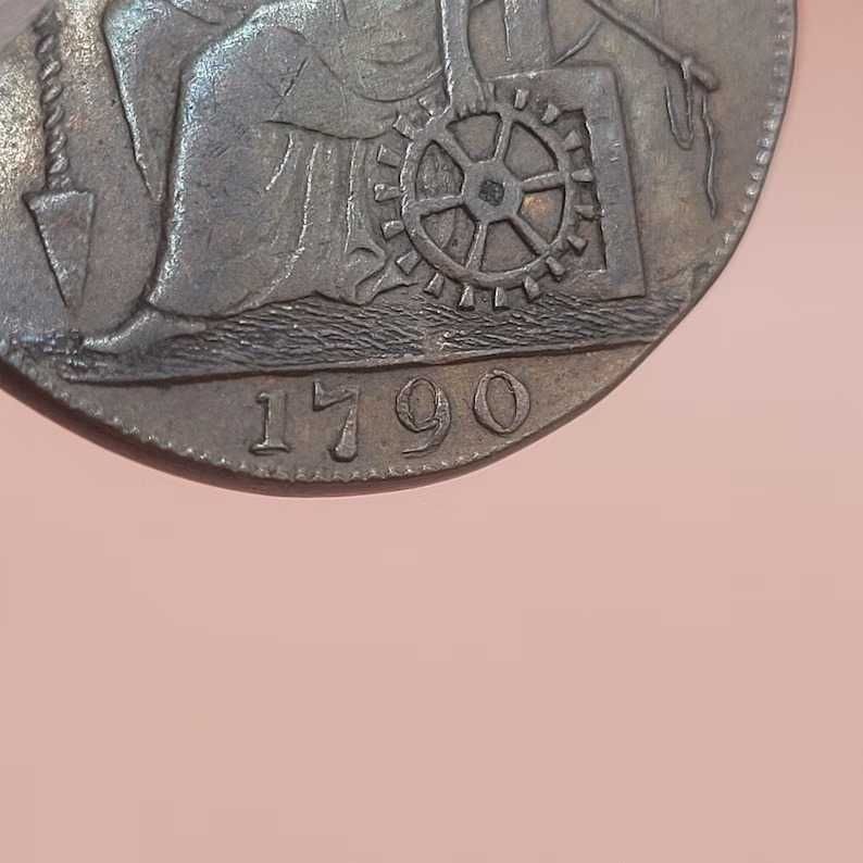 Moneda de cupru 1790 Shakespeare Warwickshire Half Penny