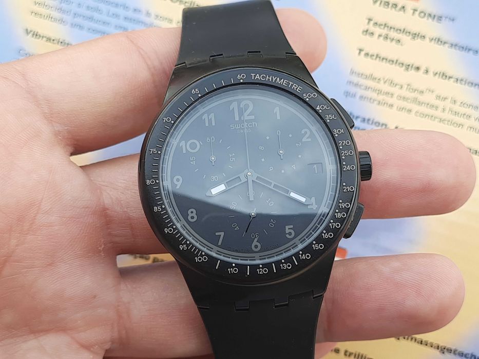 ceas Swatch All Black Cronograf