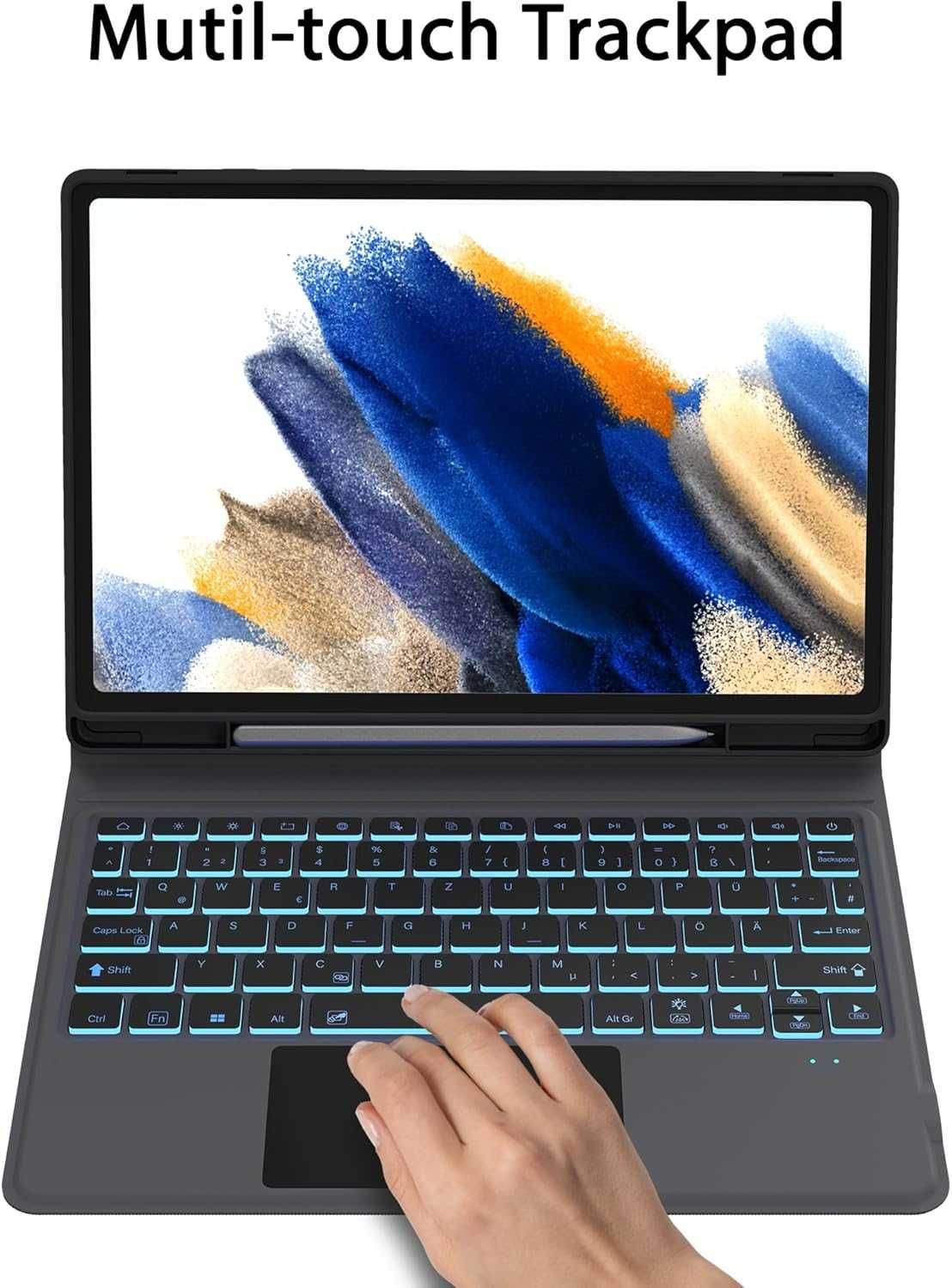 Samsung Galaxy Tab A8 Протектор Кейс със Светеща Клавиатура