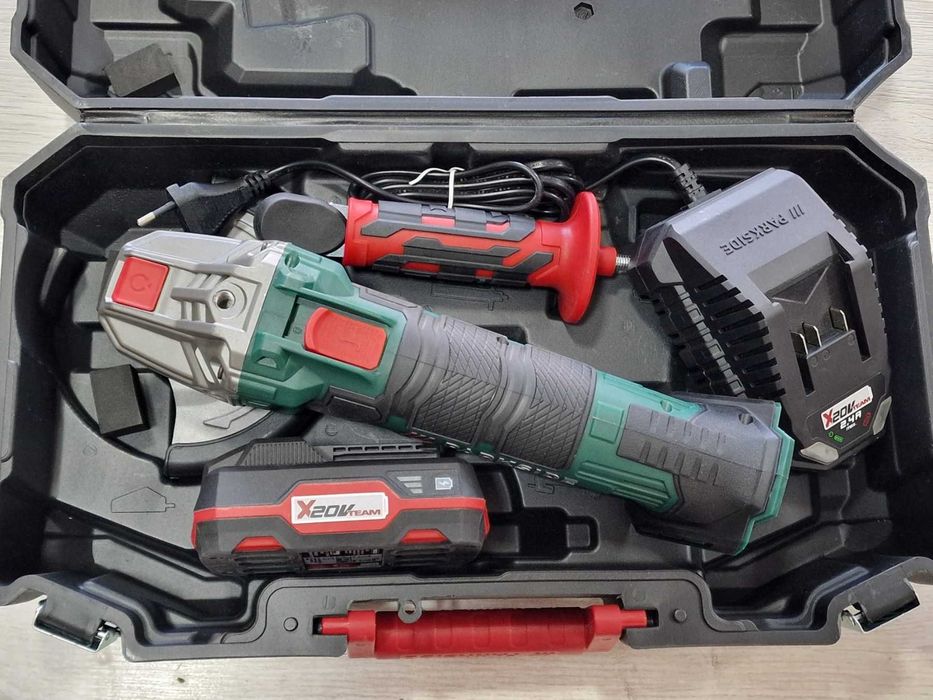 Акумулаторен Ъглошлайф Parkside PWSA 20-Li D4 + зарядно и батерия