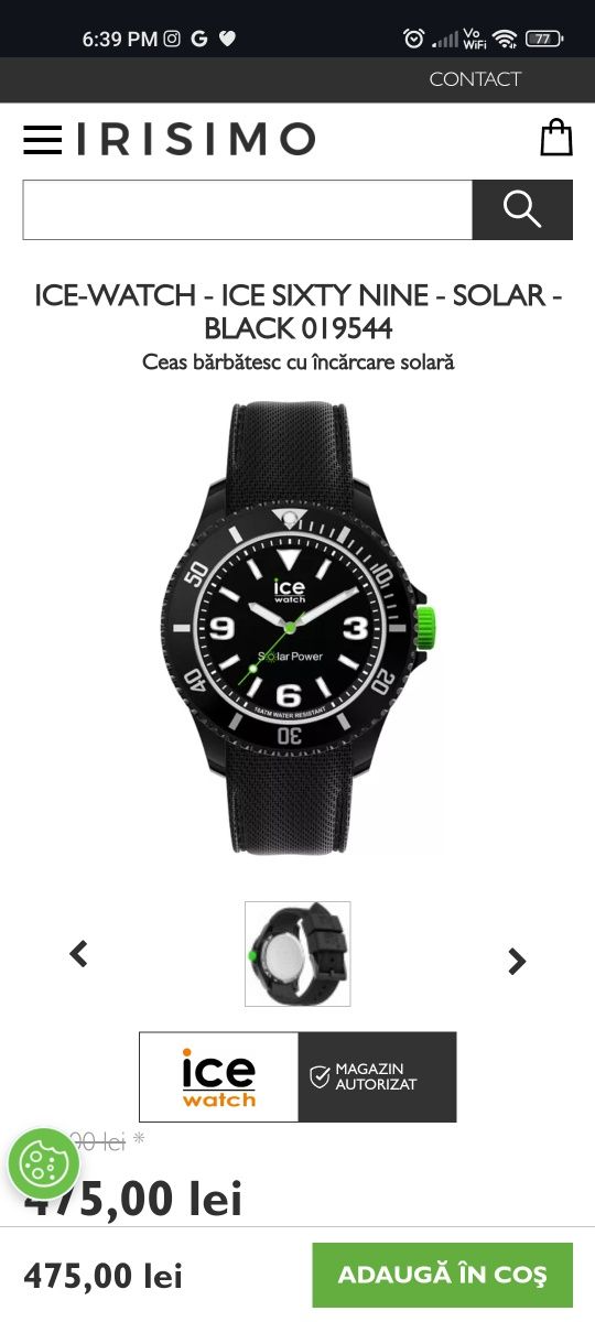 Ceas solar ice watch 019544 nou