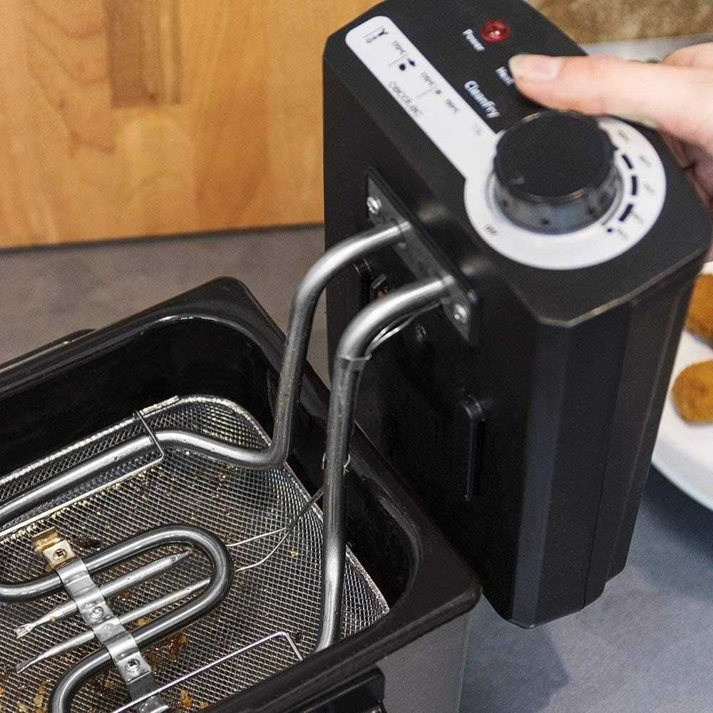 Фритюрник Cecotec CleanFry - 1,5л, до 190C, тава, подходяща за миялна