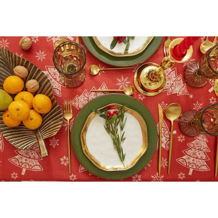 Скатерть новогодняя Доляна «Ёлочки» 145*260
