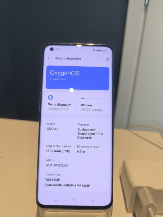 Vând ONEPLUS 9 PRO 5G 256gb  cu Încărcător Original Wireless