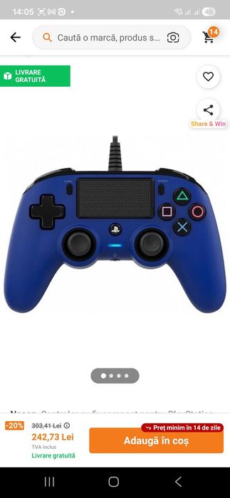 Controller cu fir Nacon ps4 wireless