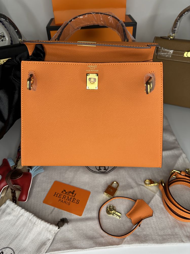 Geanta de lux HERMES Kelly 25 cm piele naturala 100% cadou(27