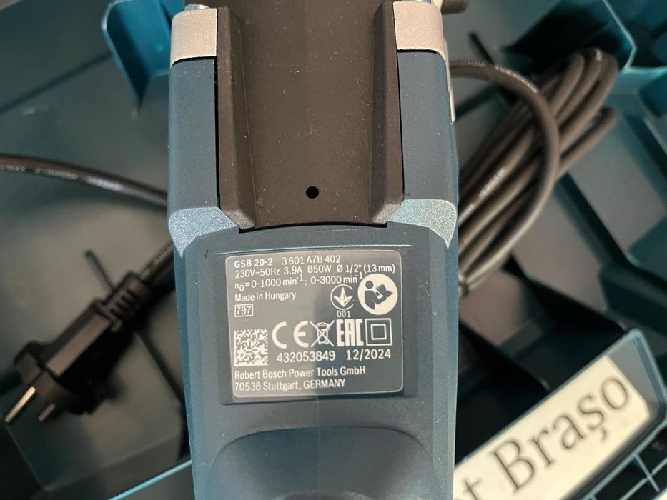 Bormașina cu percuție Bosch GSB 20-2 Profesional 850w ca Noua