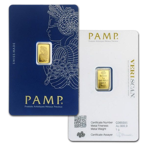 Lingou Aur 24 K 1 Gram PAMP FORTUNA sigilat disponibil pe stoc