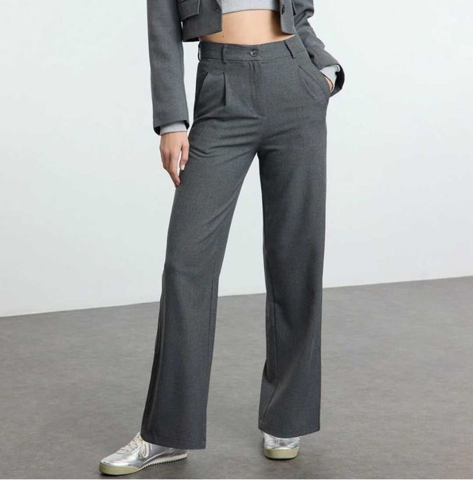 Дамски спортно - елегантен панталон с висока талия