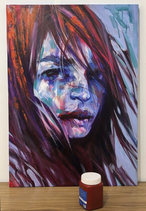 Портрет девушки. 50-40 см. Холст, акрил