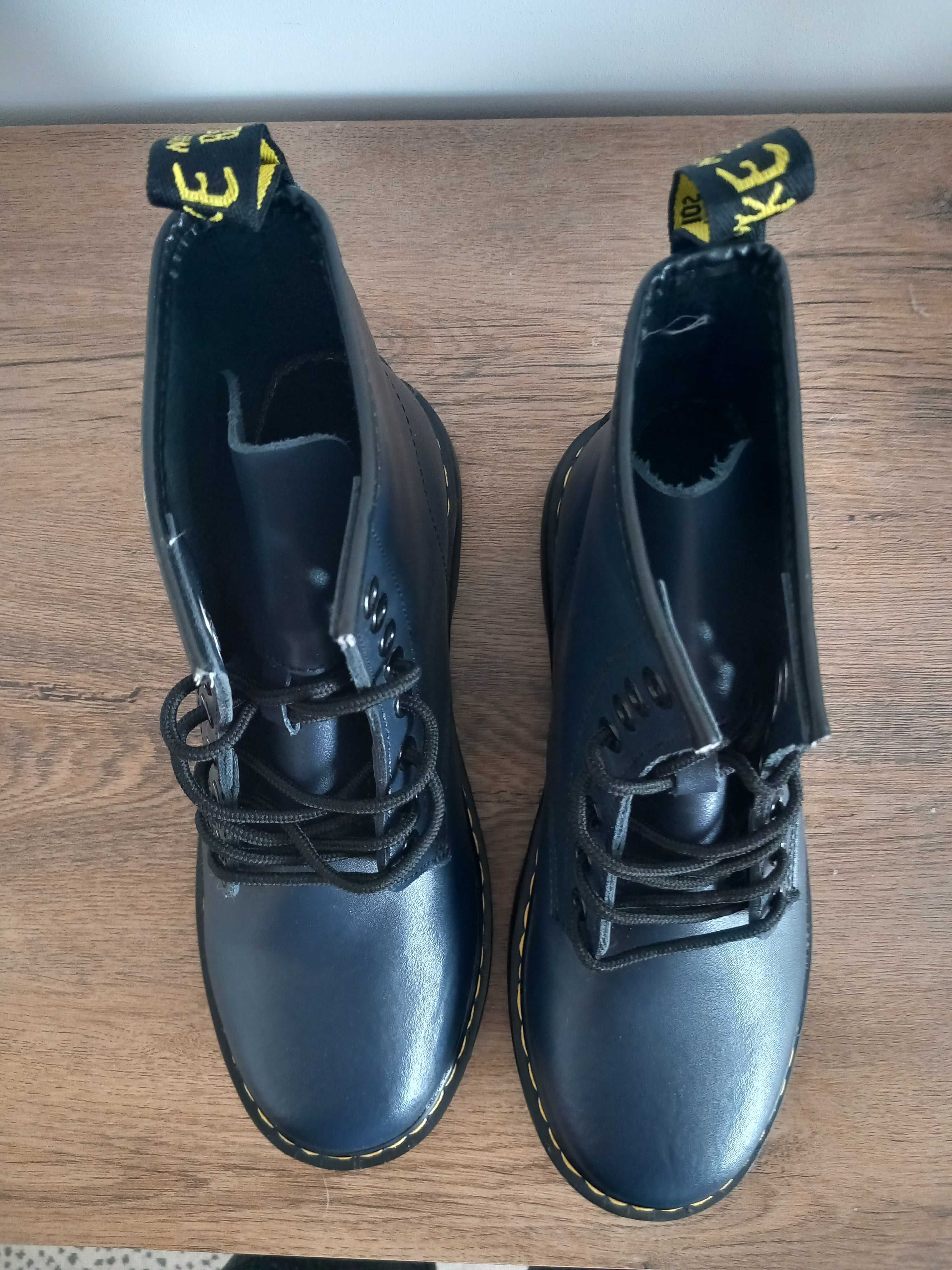 Bocanci Piele naturala, Navy, marime 40