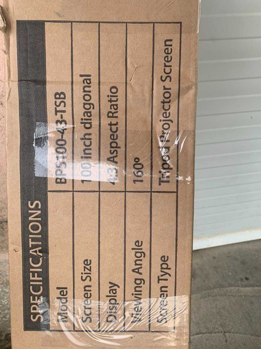 Прожекционен екран за  домашно кино Duronic BPS100 4:3 100-инчов