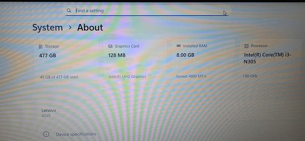 Лаптоп LENOVO IdeaPad Slim 3 15IAN8, 20 месеца - гаранция