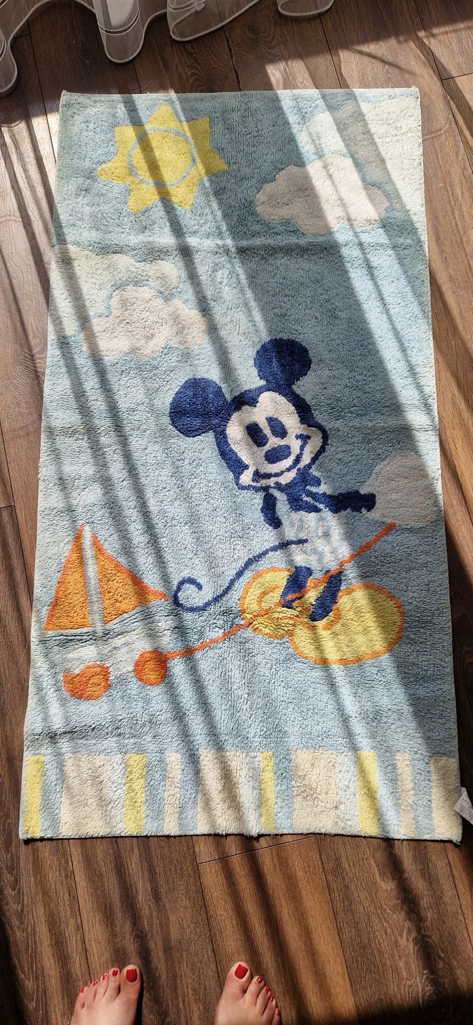 Намален! Детски килим Мики Маус 100% памук. Нов.