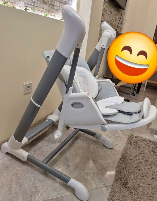 Бебешка люлка/столче за хранене 2в1 Kikka Boo Fancy сива