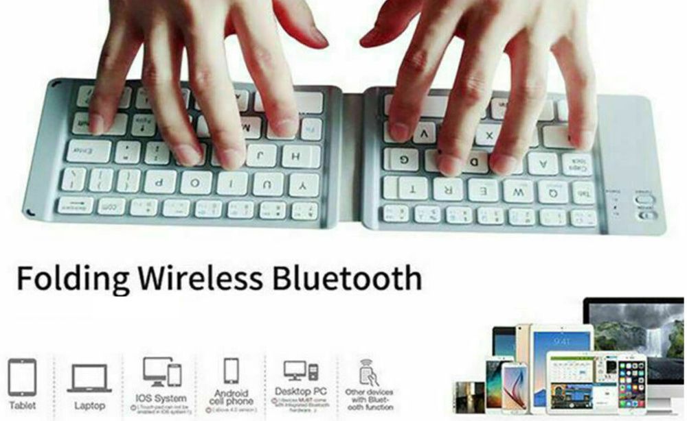 Tastatura portabila Bluetooth Wireless Alba! NOUA! Ambalata!