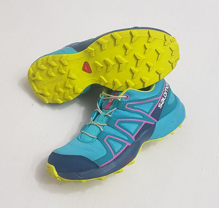 Pantofi sport, trail SALOMON SPEEDCROSS turcuaz-verde Nr. 32 EU unisex