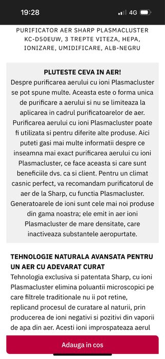 Purificator umidificator silentios