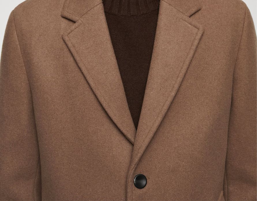 MANGO уникално мъжко палто в кафяво