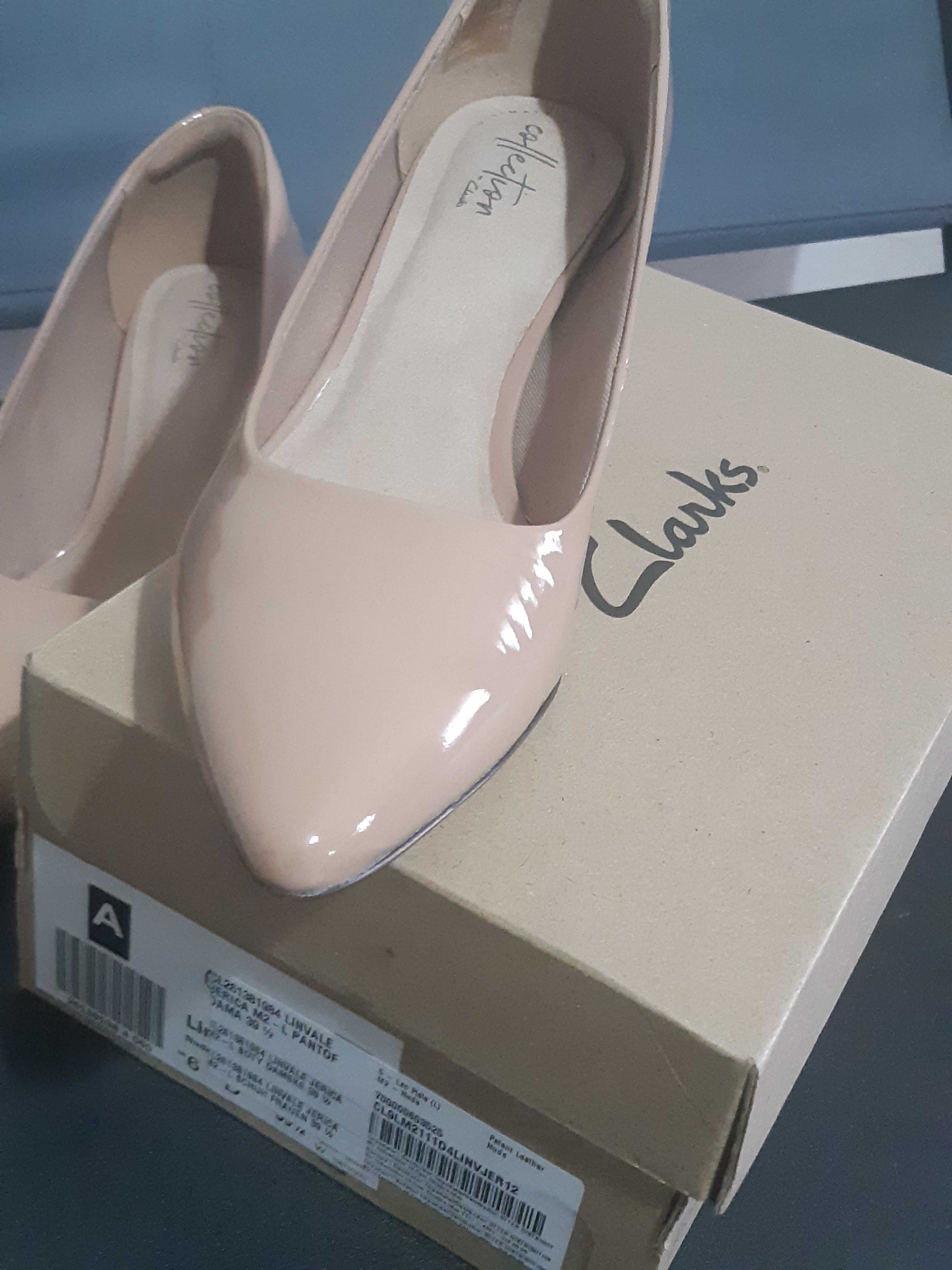 Pantofi piele, nude, Clarks Jerica, noi, 39 1/2