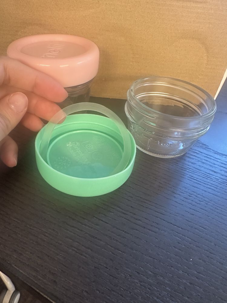 Стъклени бурканчета за бебешки пюрета melii 4x30ml и 4х120ml