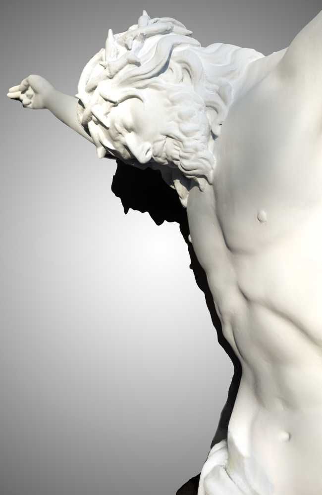 Statuie mare a lui Isus pe cruce sculptură 70 cm