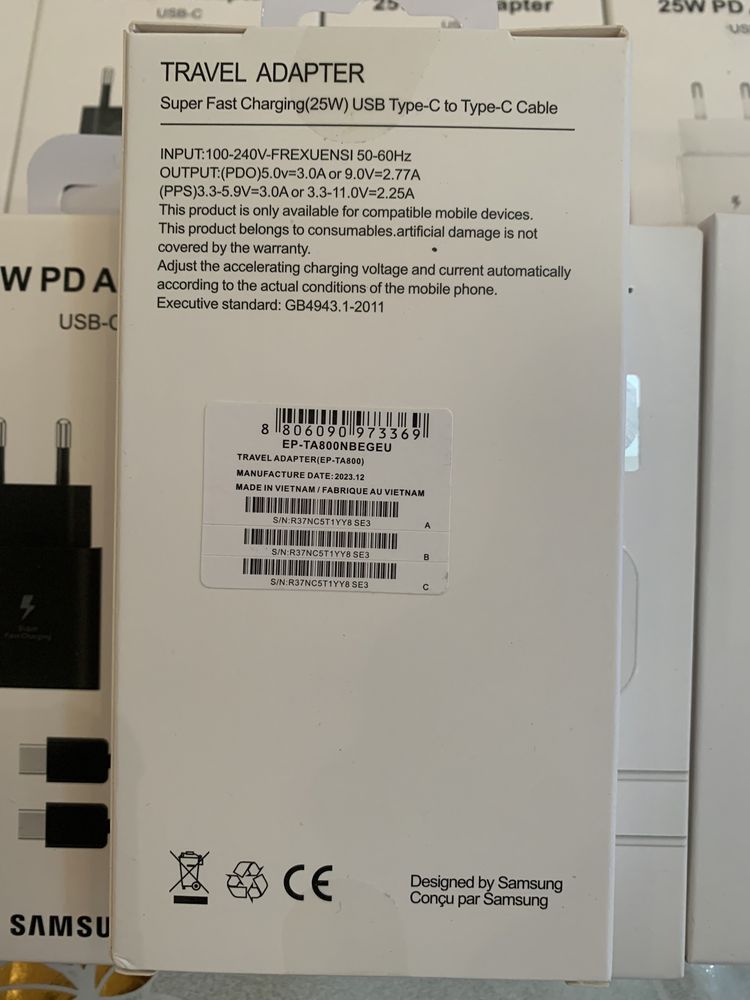 Зарядка Samsung 25w Type-C быстрая зарядка