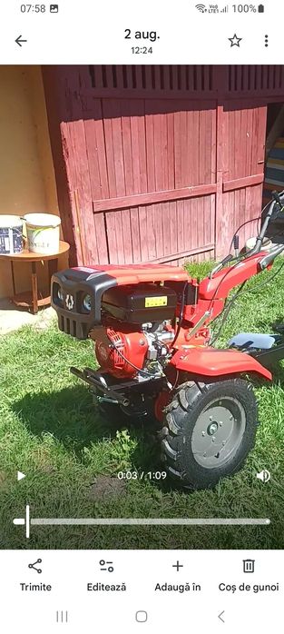 Motocultor 17 cp in garantie cu freza si plug