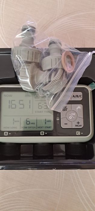 Таймер за капково. Програматор за напояване/поливане, 3 зони, IPX4, ме