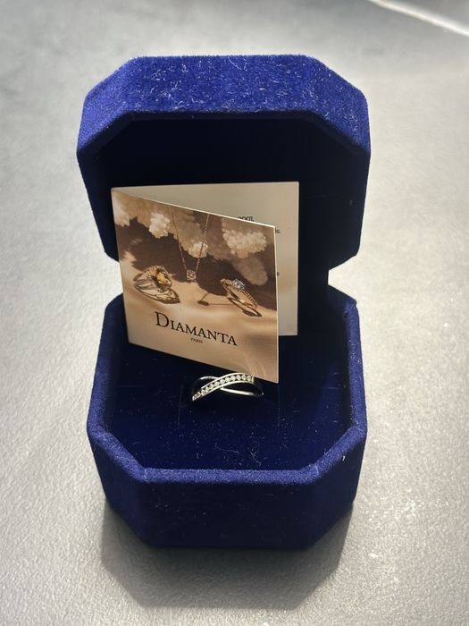 Inel aur alb Infinity cu diamante marimea 54