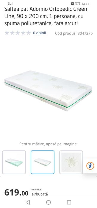 Vând Saltea ADORMO 90X200 cm