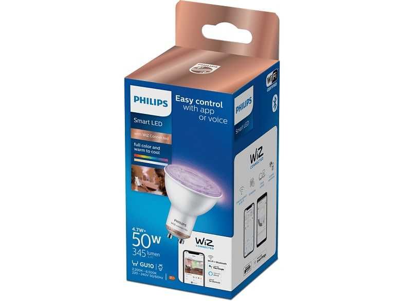 Смарт крушка Philips - Smart с WiZ 50W 4.7W GU10 PAR16 димируема