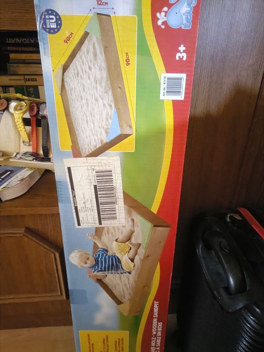 Cutie nisip din lemn 90x90x12