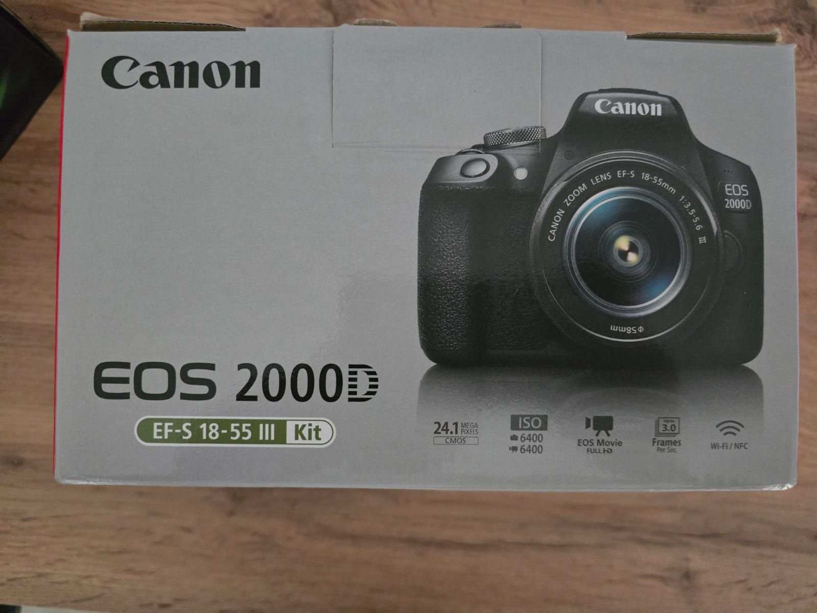 Aparat foto DSLR CANON EOS 2000D 24.1 MP, Wi-Fi, negru + Obiectiv 18-5