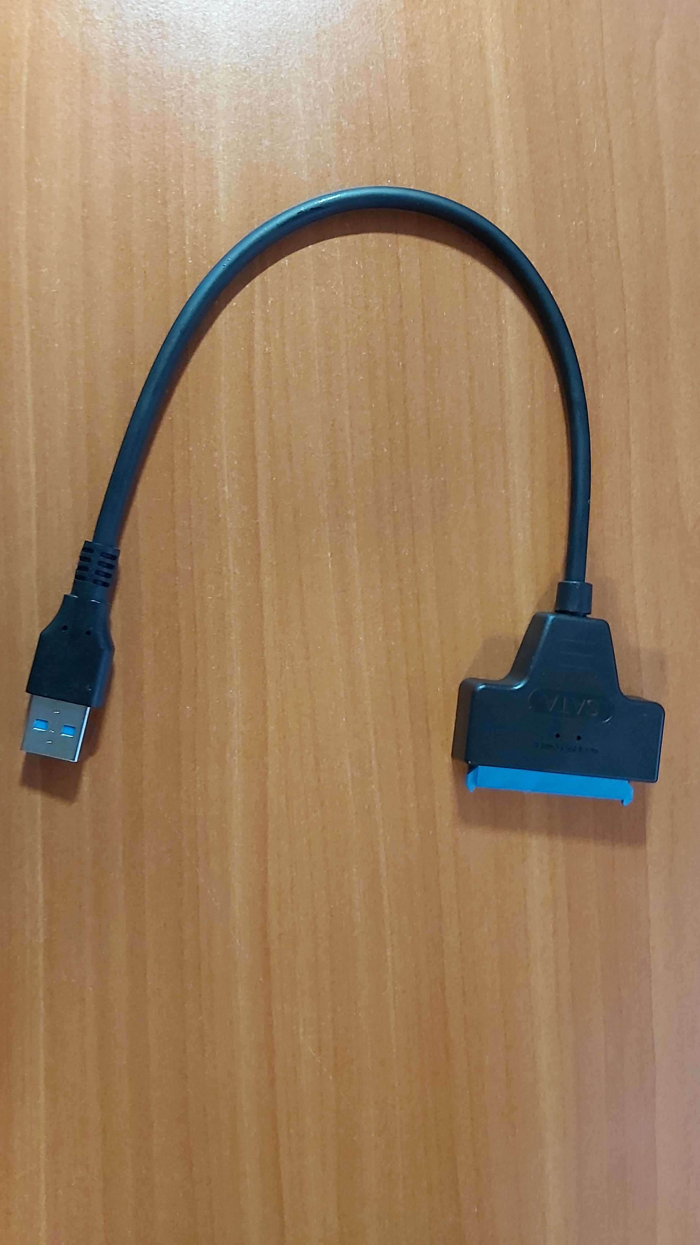 Cablu adaptor USB 3.0 la SATA, HDD/SSD 2.5", 22cm, Negru, NOU