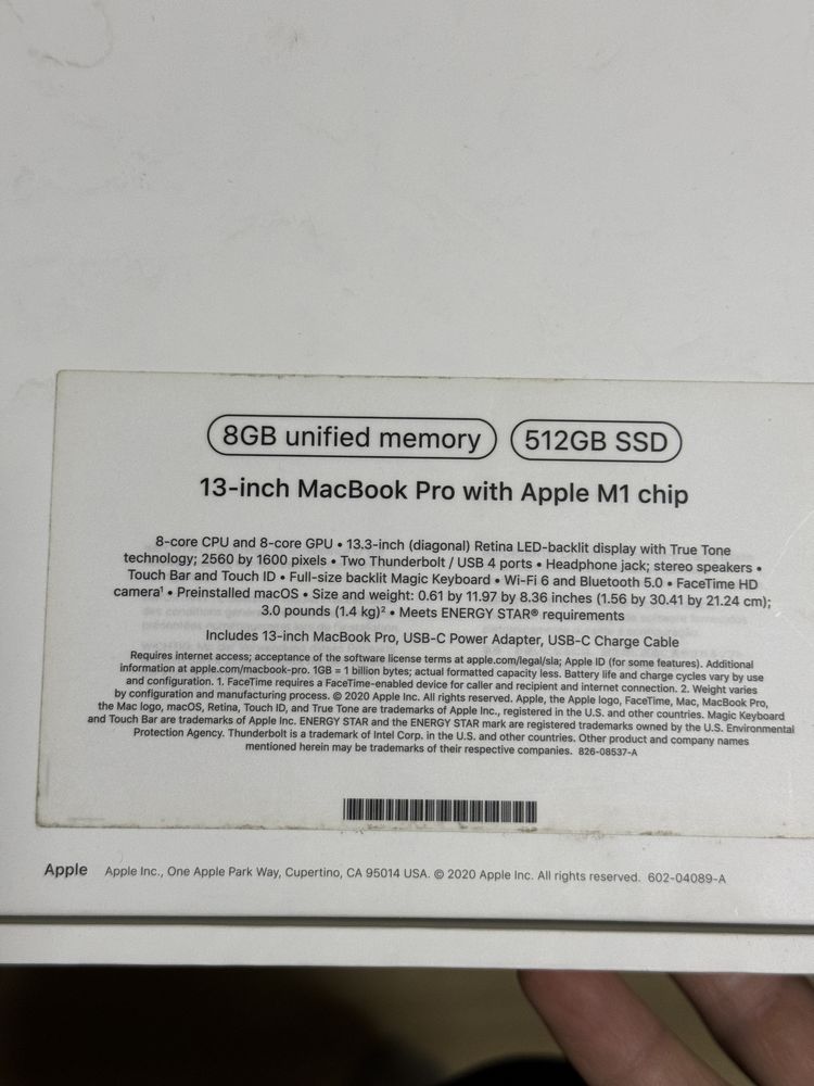 MacBookPro 13 M1 8gb 512 SSD