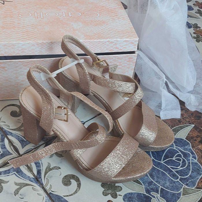 Sandale evenimente talpă înaltă auriii 37/38