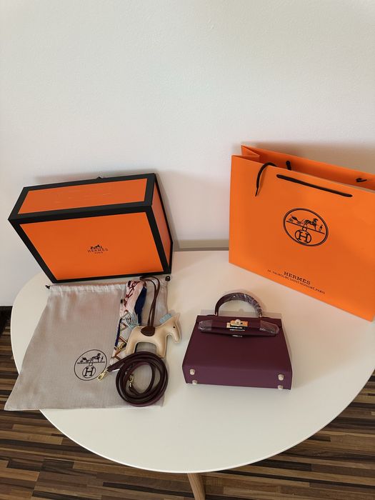 Geanta dama hermes kelly 19cm mov cadou c:69