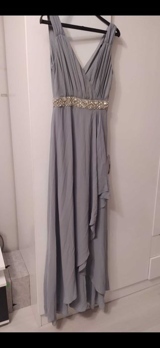 Елегантна сива рокля размер с