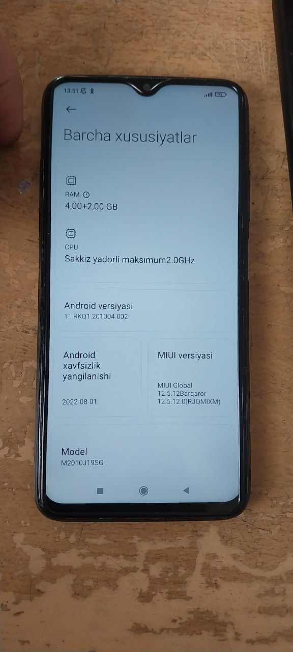 Redmi 9T 128 ha 4+2 garantiya