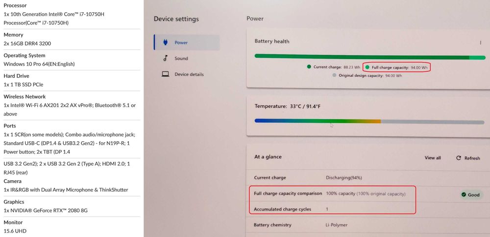 RTX 2080 8GB/4K 100% Adobe/Core i7-10750H/32 RAM/1TB SSD/ThinkPad T15g